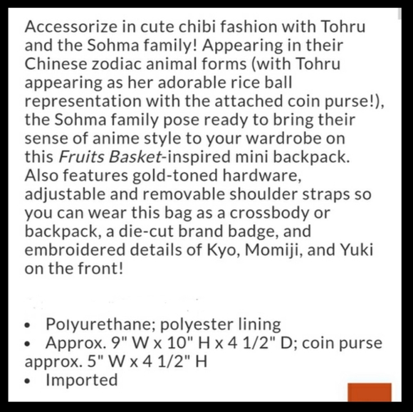 NWT Fruits Basket convertible backpack with coin purse + cardholder - Picture 7 of 16